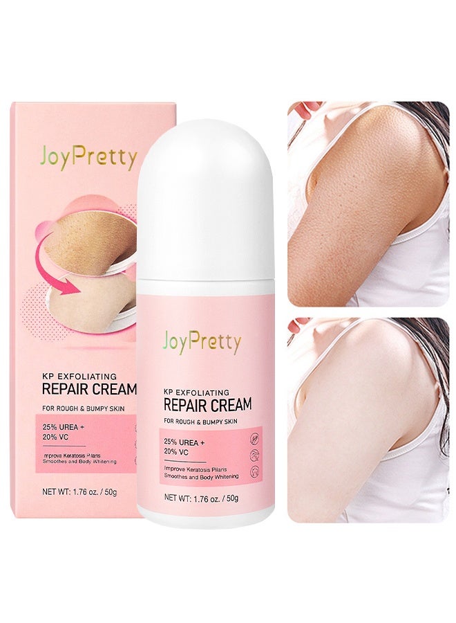 JoyPretty KP Exfoliating Repair Cream for Rough & Bumpy Skin with Urea & Vitamin C Heals Repair Dry Rough & Cracked Skin Instant Whitening Moisturization & Smoothness 50g - Image 1