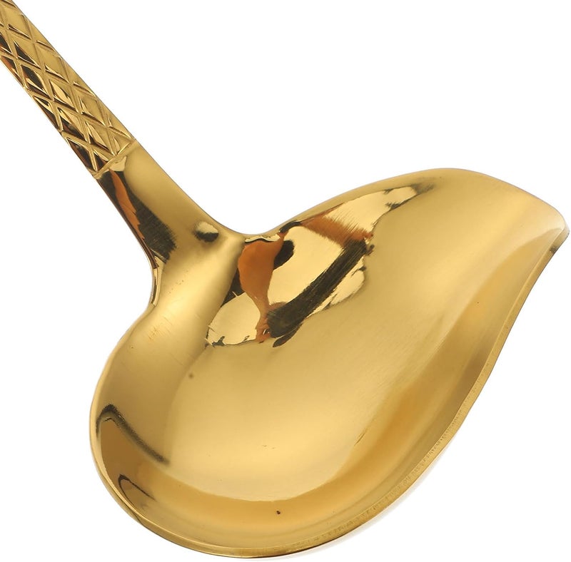 ABOOFAN Gold Stainless Steel Gravy Ladle with Spout, Mini Sauce Drizzle Spoon for Kitchen and Dining, 304 Thickened Metal Serving Utensil for Salad Dressing and Soup, - Image 1