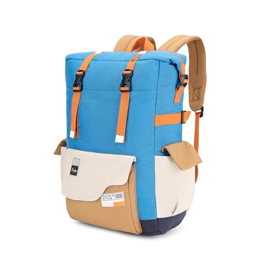 Skybags CANVAS 02 3 Compartment LAPTOP BACKPACK BLUE - Image 5