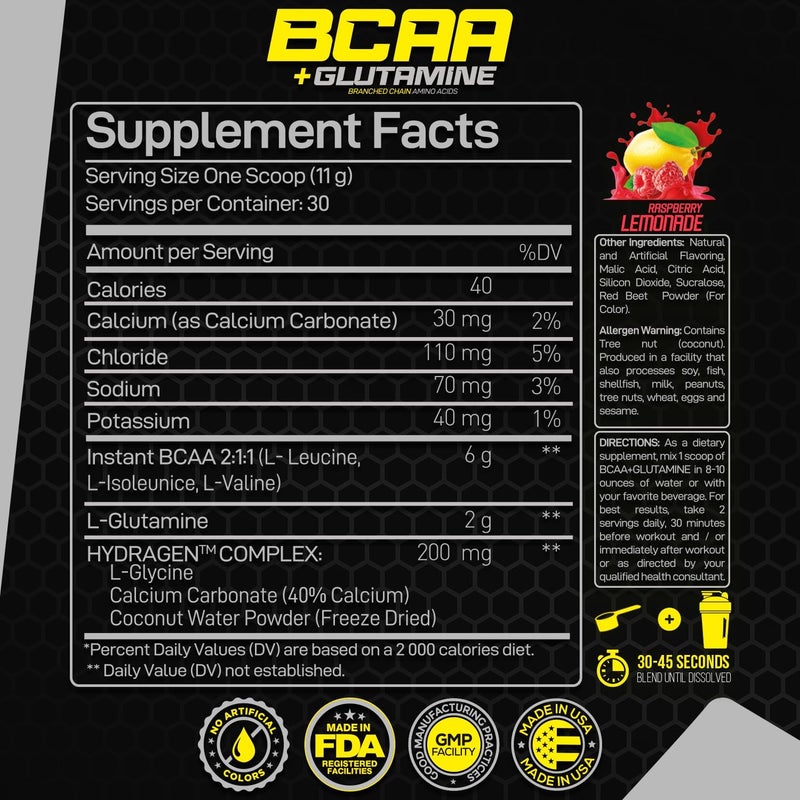Forzagen BCAAS Amino Acids Powder with Glutamine BCAA Powder Branched Chain Amino Acids Supplements Powder BCAA Lean Energy Pre Workout  Post Workout Muscle Recovery Powder 30 Servings - Image 2