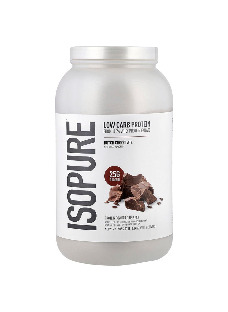 مسحوق بروتين منخفض الكربوهيدرات، شوكولاتة هولندية، 3.07 رطل (1.39 كجم)