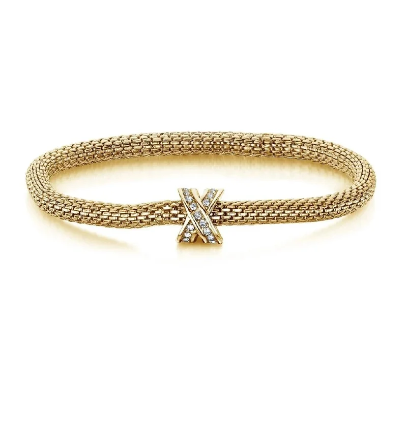 BUCKLEY LONDON BUCKLEY LONDON XO CHARM BRACELET DUO - GOLD KISS + RHODIUM BARREL