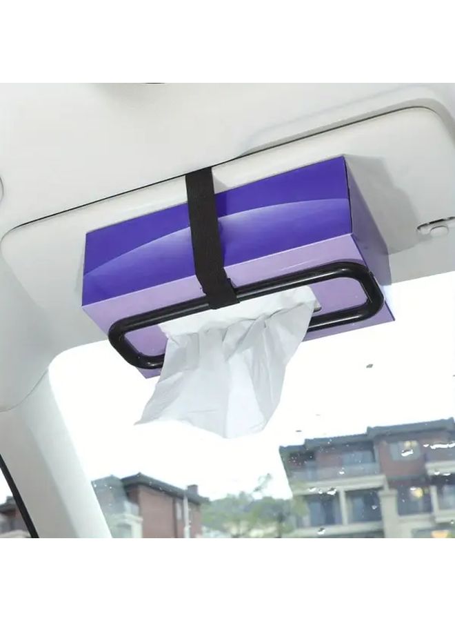 Stretchable Car Sun Visor Tissue Holder Black Clip On Design Easy Refill Durable Plastic Organizer - Image 5