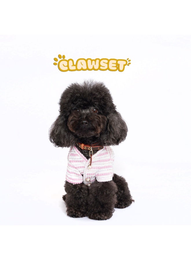 CLAWSET ZOEY CARDIGAN - PINK COLOR CARDIGAN - DOG CLOTHES - DOG APPAREL - DOG FASHION - CAT FASHION - CAT CLOTHES - PET FASHION - PET OUTFIT - Image 1