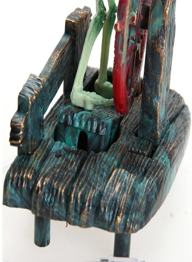 آيتش زينة حوض السمك من إيتش، قبطان قرصان، هيكل عظمي لبحار، ديكور حوض السمك، زينة مائية تعمل بالهواء تحت الماء لحوض صيد الأسماك المنزلي/الفنون والحرف اليدوية/الديكور (أخضر) - Image 3