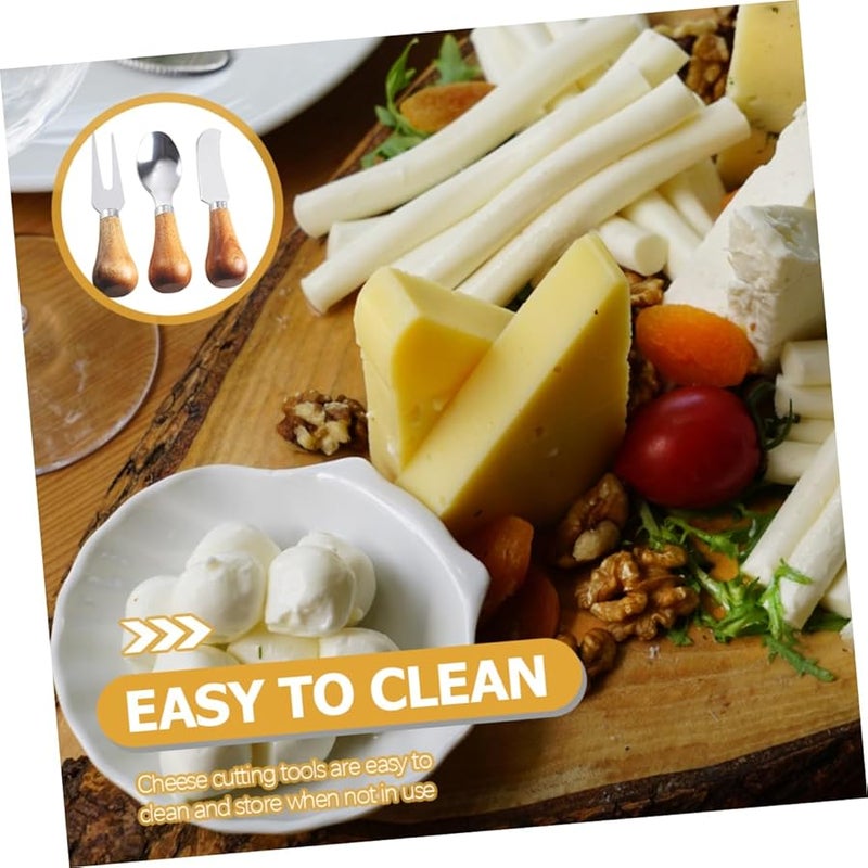 Stainless Steel Cheese Knife Set with Grater Slicer Spreader Charcuterie Utensils Easy Clean Kitchen Tools - Image 4