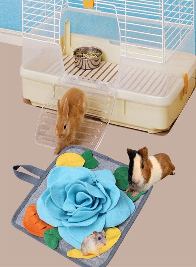 BdelrinQue Rabbit Foraging Mat, Snuffle Mat for Small Animals, Snuffle Mat for Dogs,Bunny Puzzle Toys Pets Interactive Feeding Mat for Hedgehog Chinchilla Puppies（Blue - Image 5