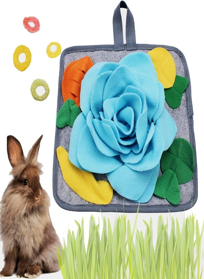 BdelrinQue Rabbit Foraging Mat, Snuffle Mat for Small Animals, Snuffle Mat for Dogs,Bunny Puzzle Toys Pets Interactive Feeding Mat for Hedgehog Chinchilla Puppies（Blue - Image 1