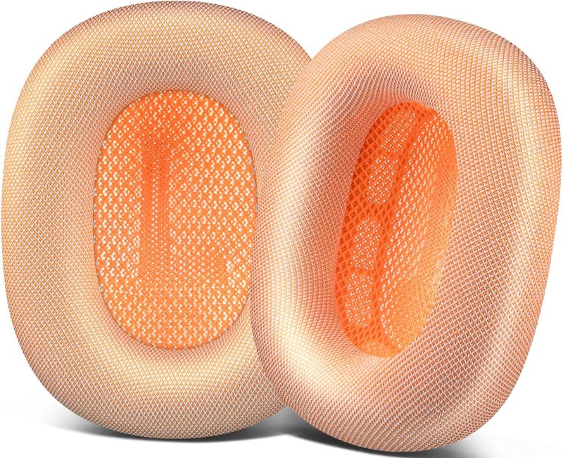 SOPROM Ear Pads Replacement for Airpods Max Over-Ear Headphones, Earpads Cushions with Durable Mesh Fabric, Softer Foam - Orange - Image 1