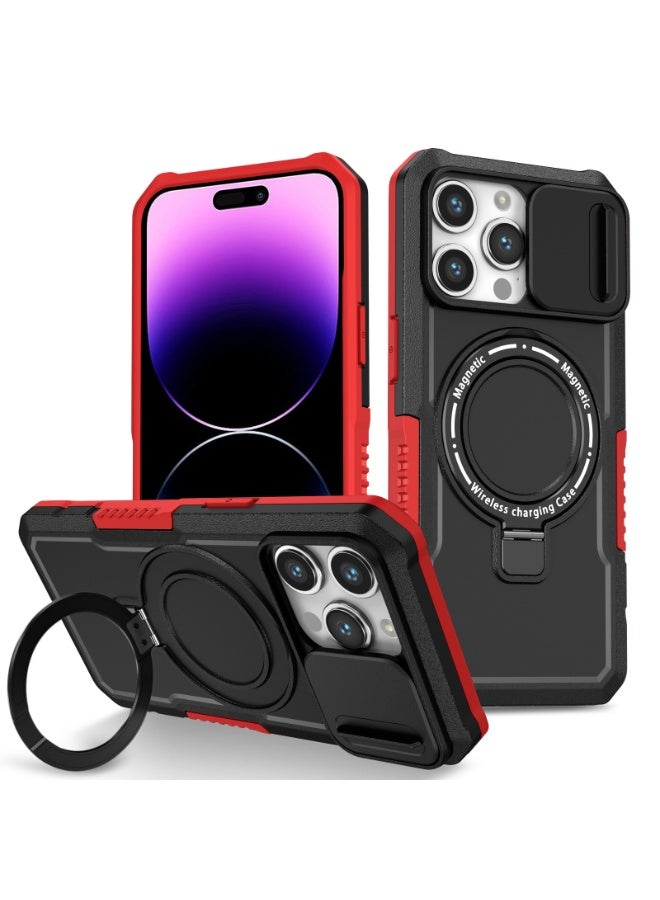 NIBEMINENT Protection Case With Magsafe For IPhone 17 Pro, Red/Black