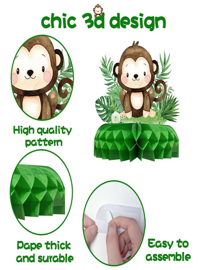 Fengrise Safari Baby Shower Honeycomb Centerpiece Table Decorations Jungle Animals Party Supplies for Baby Shower Boy Decoration Wild One Birthday Outfit Boy Girl Gender Reveal Sage Party Decor - Image 3