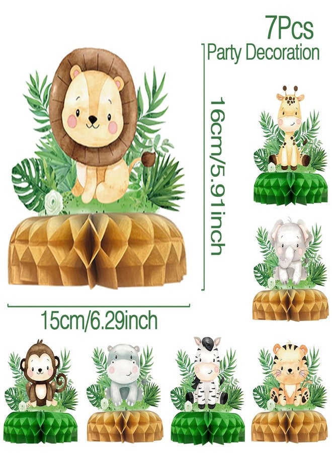 Fengrise Safari Baby Shower Honeycomb Centerpiece Table Decorations Jungle Animals Party Supplies for Baby Shower Boy Decoration Wild One Birthday Outfit Boy Girl Gender Reveal Sage Party Decor - Image 2