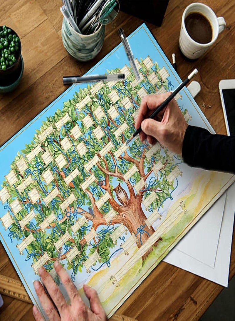 GGOOT Family Tree Diagram to Fill in,Fillable Genealogy Poster - Genealogy Supplies to Build Your Family History with Your Children, 40x60cm / 15.75x23.62inch - Image 2