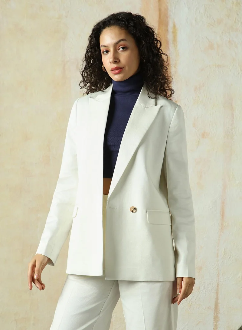 هاي ستار بليزر نسائي فضفاض قطن مارشميلو سادة