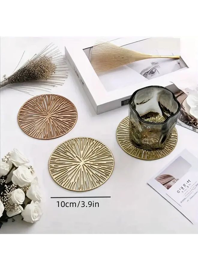 Bohemian Geometric Pattern Coasters Set Of 10 Polychrome Plastic Round For Home Decor - Image 5