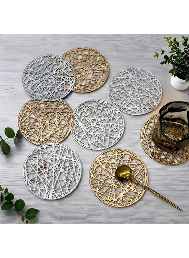 Bohemian Geometric Pattern Coasters Set Of 10 Polychrome Plastic Round For Home Decor - Image 2