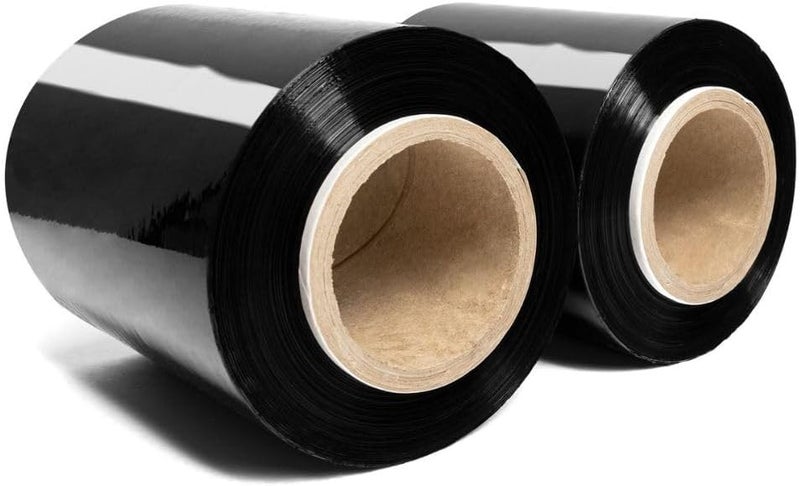 Rago ® Stretch Film Set Mini Rolls I Black Film for Furniture Stretch Film I Pallet Film Hand Film Wrap Film (‎2 x Black 0.43 kg) - Image 1