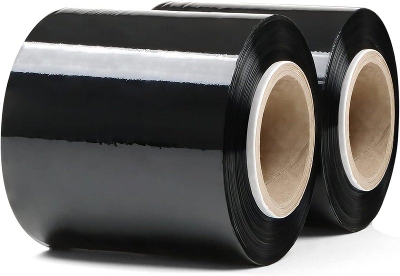 Rago ® Stretch Film Set Mini Rolls I Black Film for Furniture Stretch Film I Pallet Film Hand Film Wrap Film (‎2 x Black 0.43 kg) - Image 2