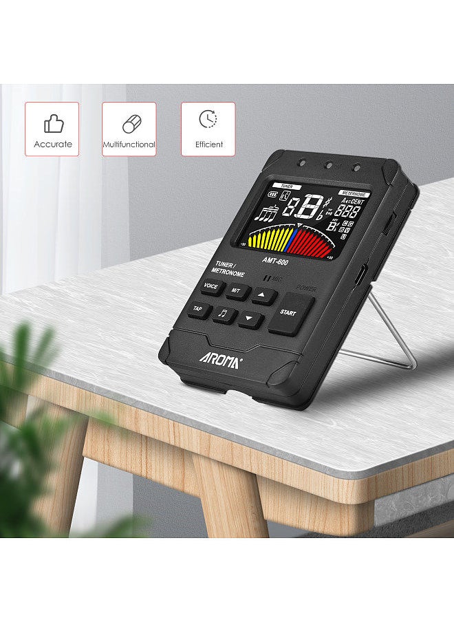 Generic - amt-600 tuner & metronome & tone generator 3-in-1 rechargeable 2.5-inch color lcd guitar tuner mini digital metronome electronic metronome - Image 1