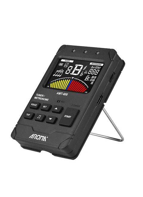 amt-600 tuner & metronome & tone generator 3-in-1 rechargeable 2.5-inch color lcd guitar tuner mini digital metronome electronic metronome