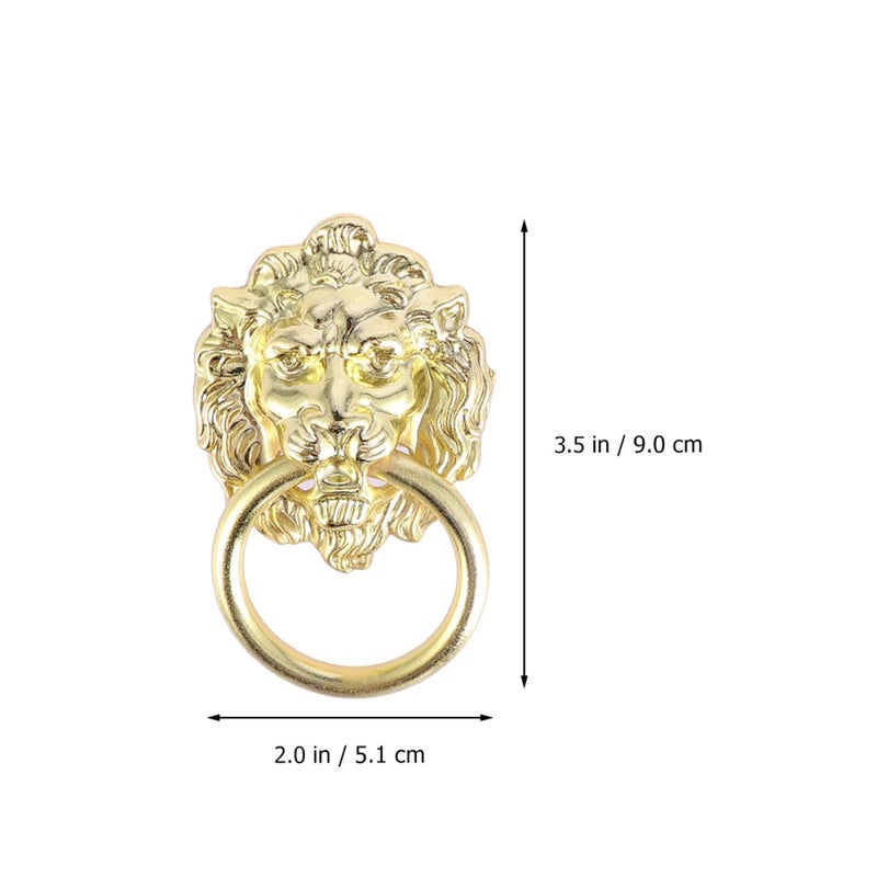 Vintage Lion Head Cabinet Pull Handles 5PCS Zinc Alloy Drawer Rings For Wardrobe Kitchen - Image 3