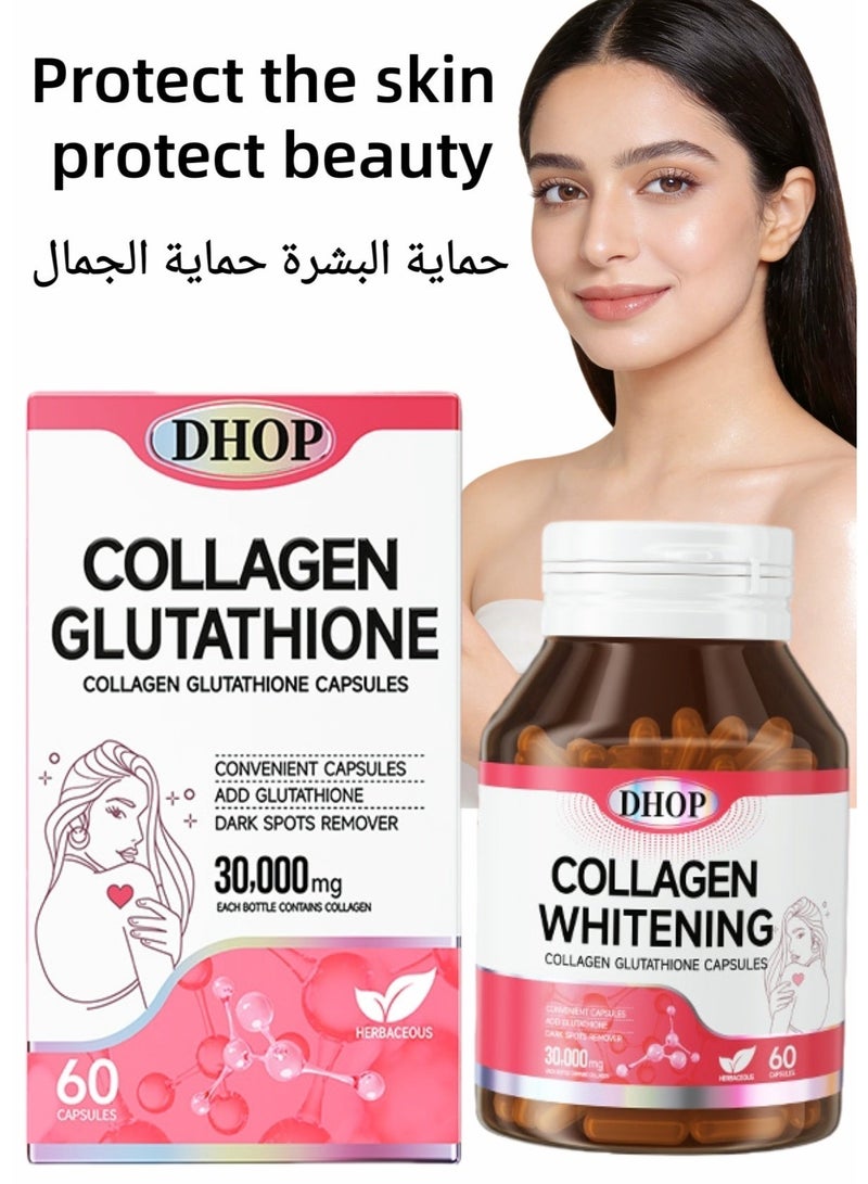 DHOP Collagen Glutathione Capsules 30000mg 60 Capsules Effective Whitening Supplement Antioxidant Anti Aging - Image 1