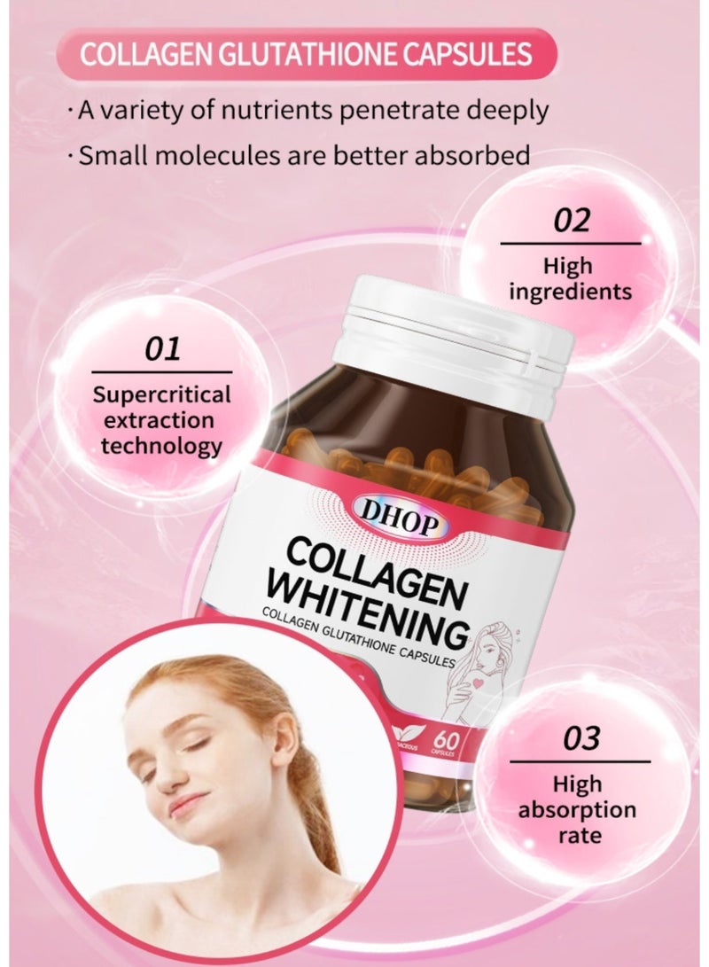 DHOP Collagen Glutathione Capsules 30000mg 60 Capsules Effective Whitening Supplement Antioxidant Anti Aging - Image 3