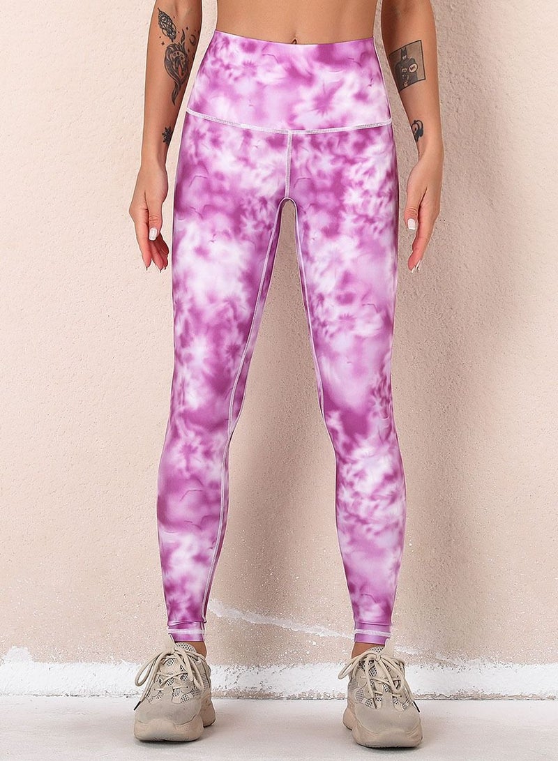 Women Quick Dry Breathable Yoga Pants Purple - Image 1