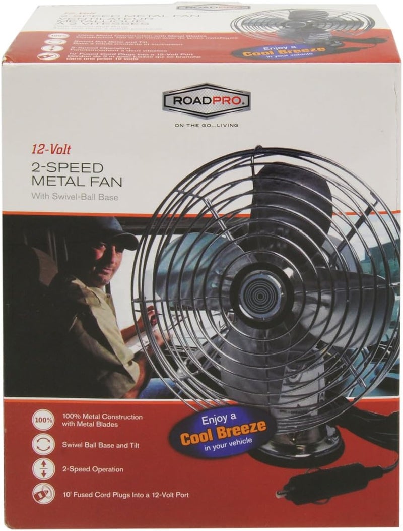 Roadpro C3208 12V Heavy Duty Metal Fan - 6-Inch Table Fan for Vehicles - Image 2