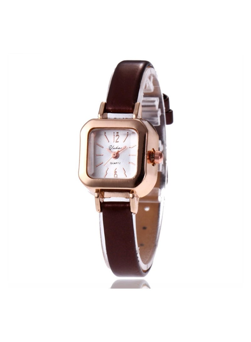 KASTWAVE Watches for Women, Fashionable Female Quartz Wrist Watch Analog PU Strap Wristwatch, Classic Ladies Square Watch - Image 1