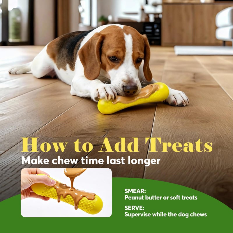 Kimee Natural Rubber Dog Chew Toy, Tough Bone Dog Toy for Aggressive Chewers, Milk-Scented Interactive Dog Toy for Medium & Large Dogs to Chew, Tug & Fetch - Image 5