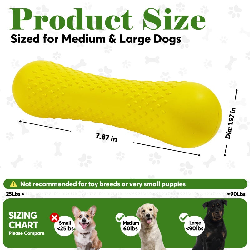 Kimee Natural Rubber Dog Chew Toy, Tough Bone Dog Toy for Aggressive Chewers, Milk-Scented Interactive Dog Toy for Medium & Large Dogs to Chew, Tug & Fetch - Image 2