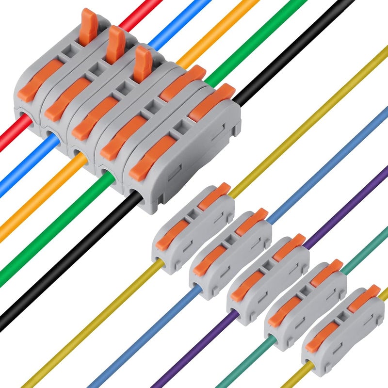APPSTER 25pcs Wire Connector Universal Connection Terminals, Circuit Inline Splices Electric Cable Connectors, SPL-1 Clamp with Actuation Lever, 4 mm² Conductor Clamp, Quick & Freely Assemble - Image 1