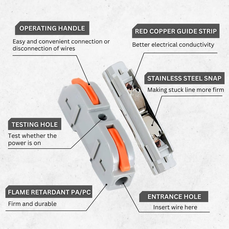 APPSTER 25pcs Wire Connector Universal Connection Terminals, Circuit Inline Splices Electric Cable Connectors, SPL-1 Clamp with Actuation Lever, 4 mm² Conductor Clamp, Quick & Freely Assemble - Image 5