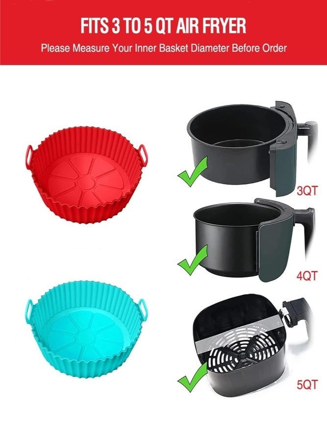 Forest Home 2 Pcs Reusable Air Fryer Silicone Liners Pot for 3 to 5 QT Replacement of Flammable Parchment Paper Baking Tray Oven Accessories - Image 2
