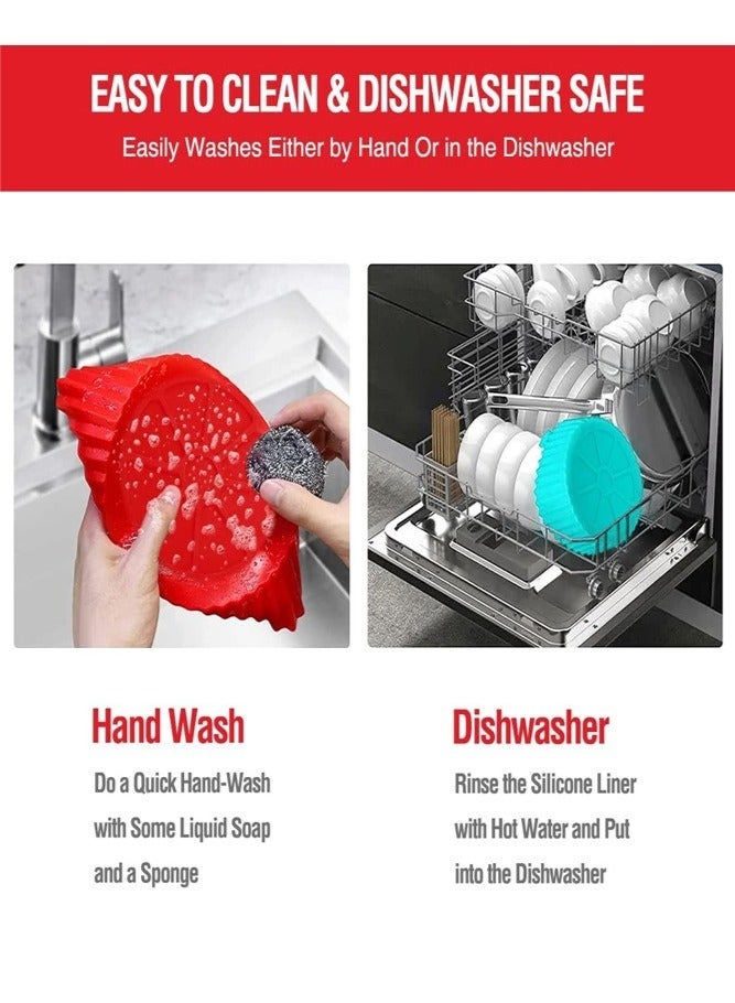 Forest Home 2 Pcs Reusable Air Fryer Silicone Liners Pot for 3 to 5 QT Replacement of Flammable Parchment Paper Baking Tray Oven Accessories - Image 5