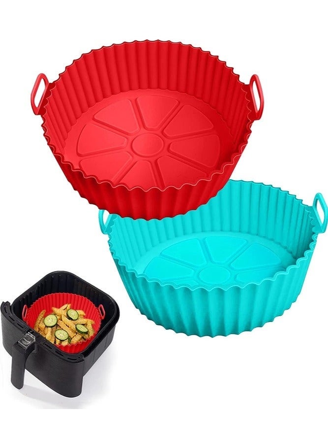 Forest Home 2 Pcs Reusable Air Fryer Silicone Liners Pot for 3 to 5 QT Replacement of Flammable Parchment Paper Baking Tray Oven Accessories - Image 1