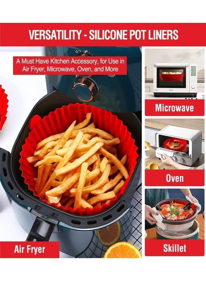 Forest Home 2 Pcs Reusable Air Fryer Silicone Liners Pot for 3 to 5 QT Replacement of Flammable Parchment Paper Baking Tray Oven Accessories - Image 4
