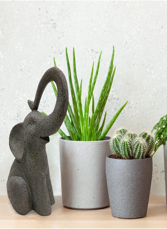 Design House 395889 Good Luck Elephant Indoor/Outdoor Figurine Statue for Home & Office Décor Housewarming Gifting Birthdays, Stone