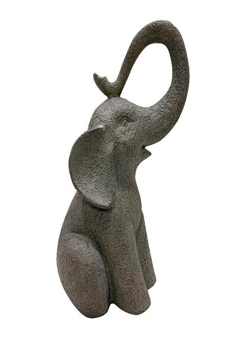 Design House 395889 Good Luck Elephant Indoor/Outdoor Figurine Statue for Home & Office Décor Housewarming Gifting Birthdays, Stone