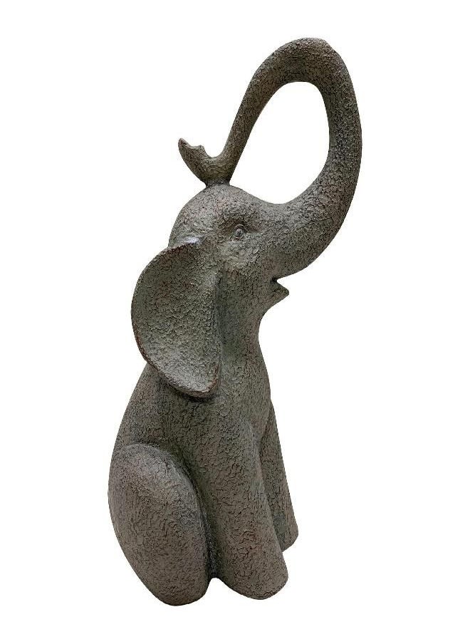 Design House 395889 Good Luck Elephant Indoor/Outdoor Figurine Statue for Home & Office Décor Housewarming Gifting Birthdays, Stone