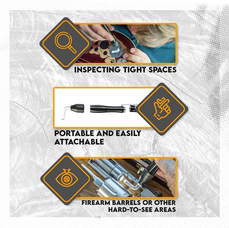 SE Compact Bore Light with Fiber-Optic Acrylic - Portable, High Beam Flashlight for Firearm Maintenance and Inspection - GC-BL-1AAA - Image 2