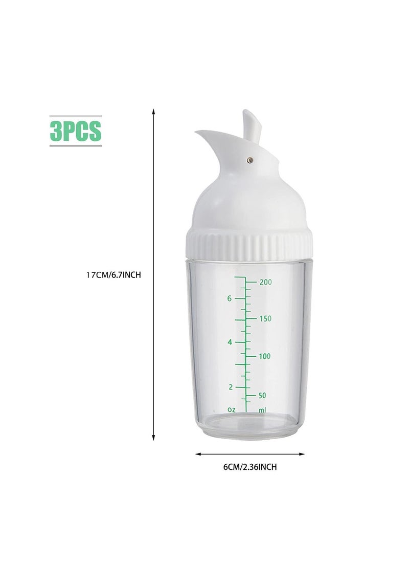 200ml Salad Dressing Container, Shakers, Large Opening and Scale Design,Good Grip Sauce Bottles,Salad Dressing Bottles for Kitchen, Seasonings Mixing/Storing Oil,Vinegar,Lemon Juice  3 Pcs (White) - pzsku/ZF986653CFE9A39AE2EF9Z/45/_/1663167261/3f54a7b8-6557-41d2-964e-0c3e8fb2b400