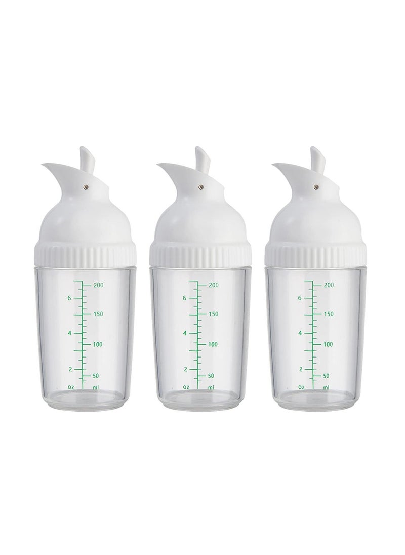 200ml Salad Dressing Container, Shakers, Large Opening and Scale Design,Good Grip Sauce Bottles,Salad Dressing Bottles for Kitchen, Seasonings Mixing/Storing Oil,Vinegar,Lemon Juice  3 Pcs (White) - pzsku/ZF986653CFE9A39AE2EF9Z/45/_/1663167261/6ca4a2fc-8772-4dd1-be35-cecb72d0182c