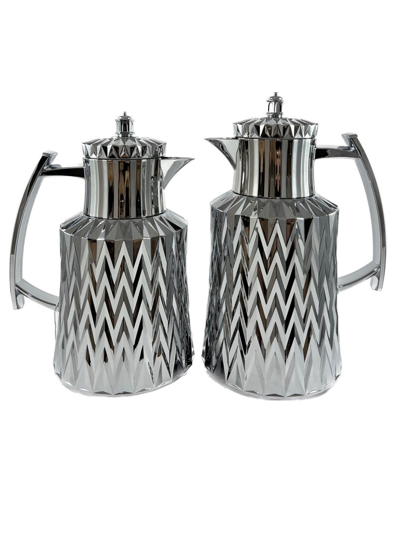 Home Maker 2-Piece  Tea & Coffee Flask, Silver - Image 2