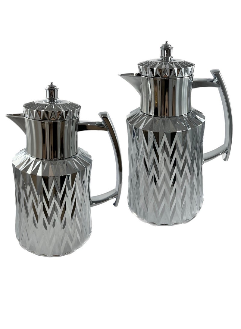 Home Maker 2-Piece  Tea & Coffee Flask, Silver - Image 3
