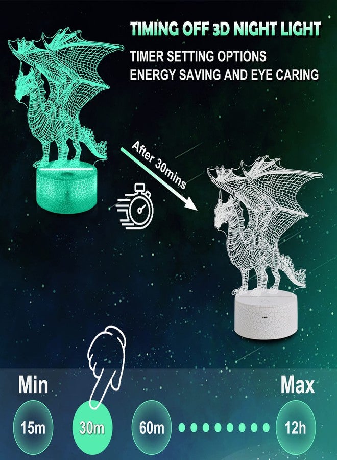 Ammonite Dragon Lamp for Kids, 3D Dragon Night Light Toy,16 Colors with Remote Control Kids Room Decor As a Christmas Birthday Gifts for Boys Girls - Image 5