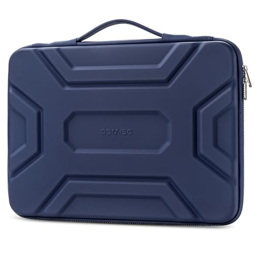 DOMISO 14 inch Laptop Sleeve with Handle, Shockproof & Waterproof EVA Protective Laptop case, Hard Laptop Sleeve for 14" HP Dell Asus Lenovo Laptop, Dark Blue - Image 1