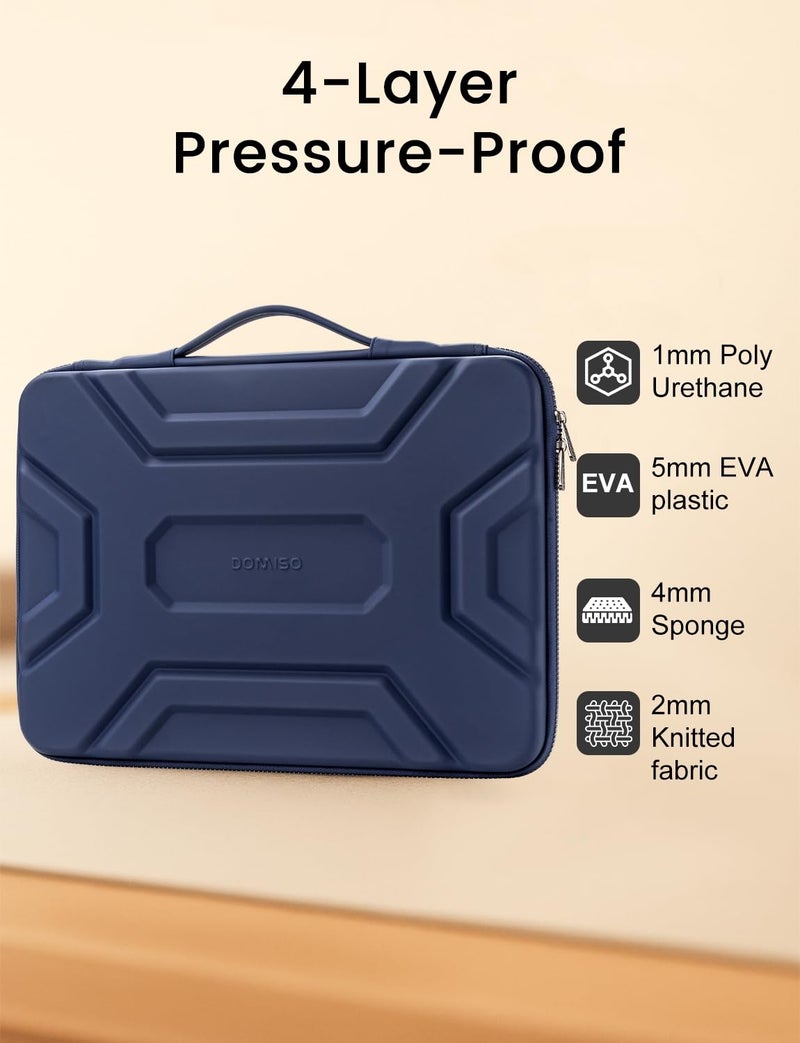 DOMISO 14 inch Laptop Sleeve with Handle, Shockproof & Waterproof EVA Protective Laptop case, Hard Laptop Sleeve for 14" HP Dell Asus Lenovo Laptop, Dark Blue - Image 2