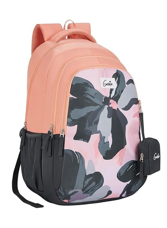 Genie Nightfern School Backpack For Girls |19 Inch-36 Litres With Three Compartments, Light Weight with Padded Shoulders |Best for Books, Water Bottles, Stationery, Lunch Box & Essentials - Grey - Image 1